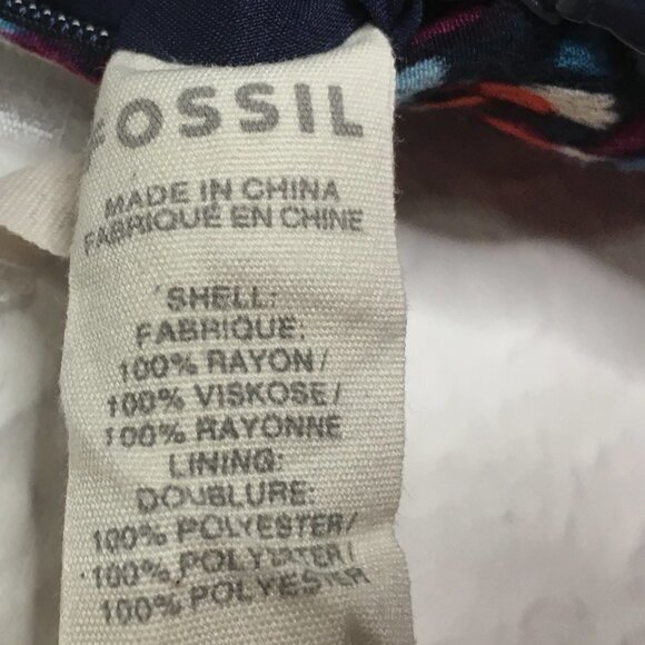 FOSSIL Multi Color Print Tiered Maxi Dress Dotted Brushstroke Size XS XSMALL - Picture 10 of 15